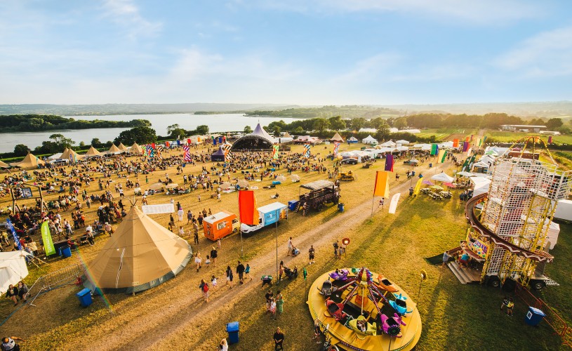 View over Valley Fest and Chew Valley Lake